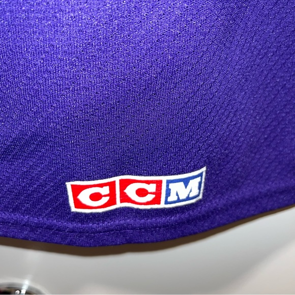 CCM Robby Glantz int’l power skating hokey jersey (autograph) sz S purple color - Picture 9 of 10